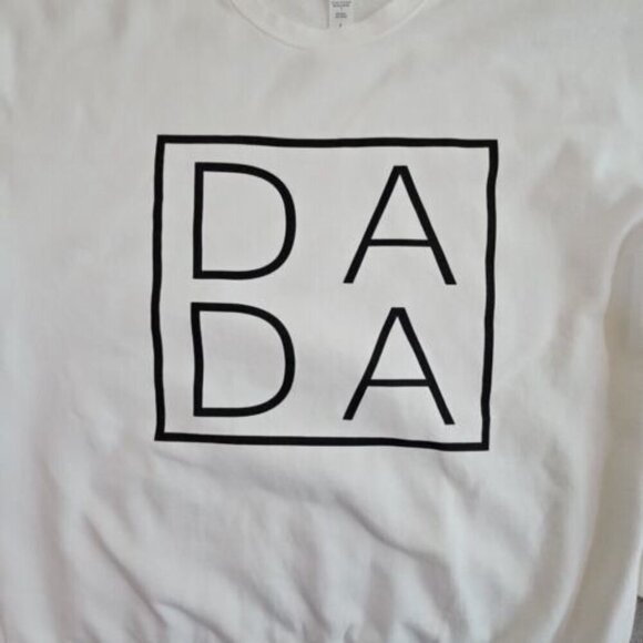 Tultex 340 Sweatshirt Men's Size Large White D A  D A Graphic Y2K Relaxed Fit - Picture 4 of 13